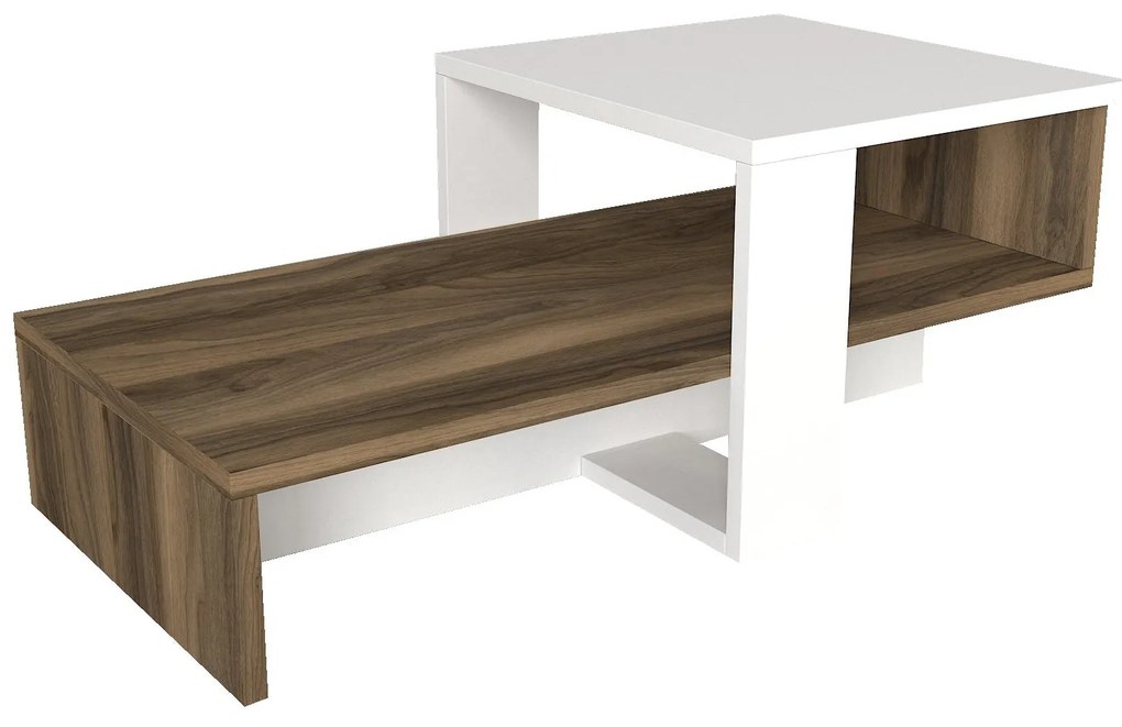 Dohányzóasztal Chain - White, Walnut