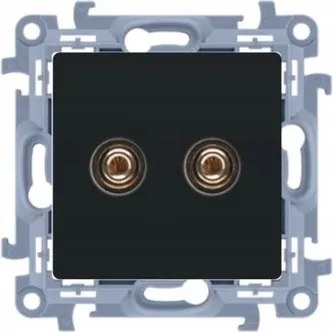 Simon 10 Hangszóró aljzat szimpla süllyesztett fekete matt