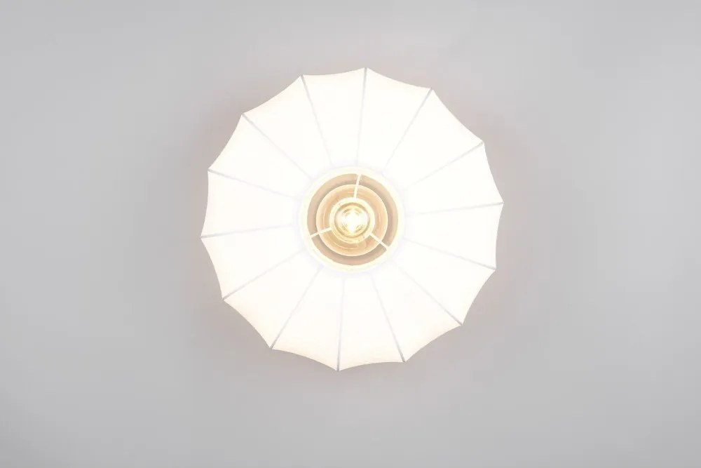 Fehér fém mennyezeti lámpa textil búrával ø 40 cm Madleine – Reality