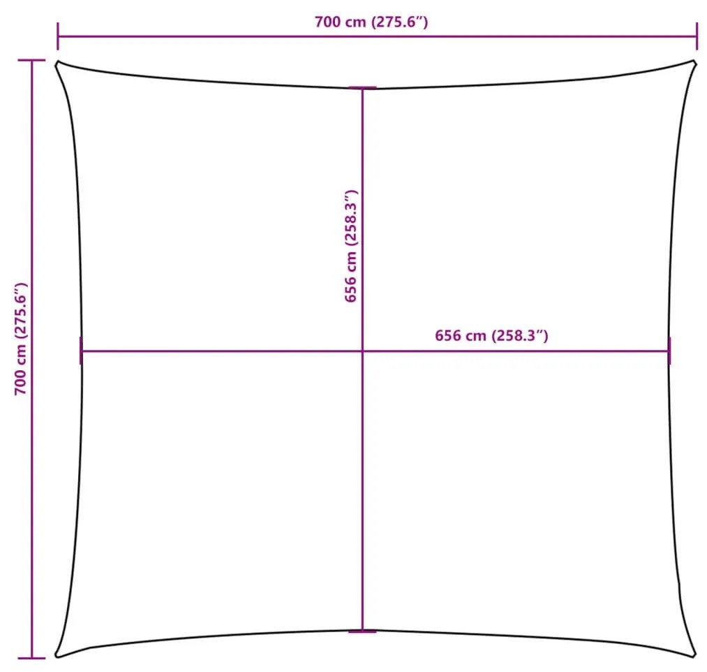 135693 Sunshade Sail Oxford Fabric Square 7x7 m Orange