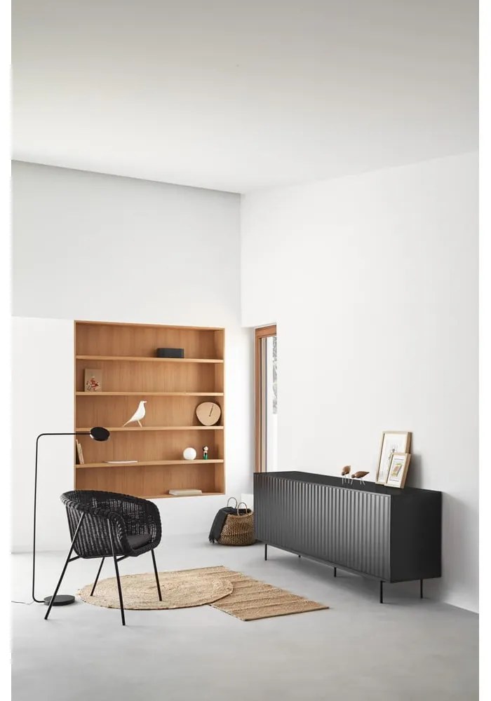 Fekete alacsony komód 211x80 cm Sierra – Teulat