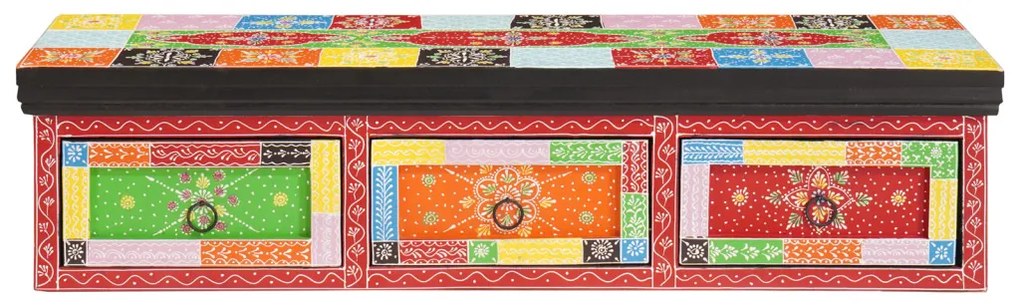Fali TV szekrény 100x30x24 cm Szilárd Fa Durva Mangó