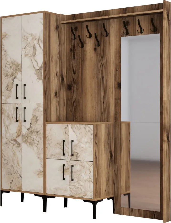 Berlin ABC - Walnut, White Marble