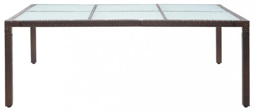 barna polyrattan kültéri étkezőasztal 200 x 150 x 74 cm