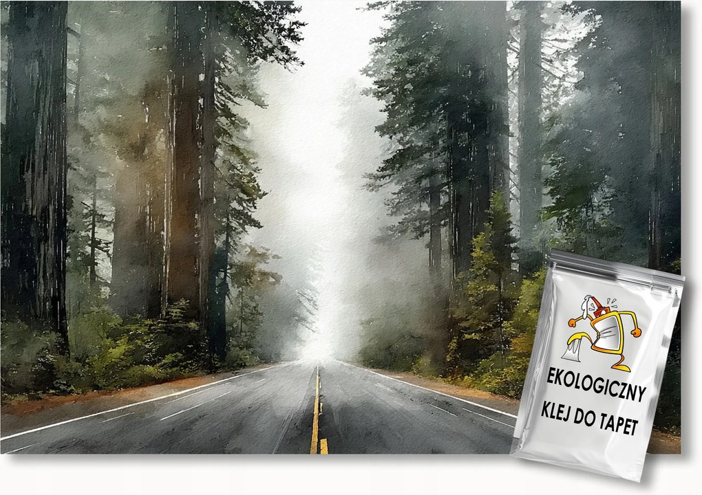 Fotótapéta Flizelina Tájkép Erdő Köd Rejtélyes Út Országút 300x210 ragasztó