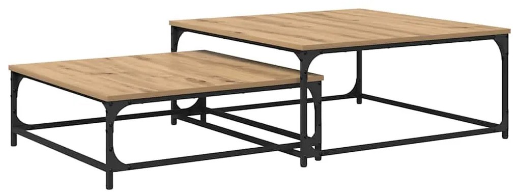 Fészkelt Kávézó Asztal 2 pcs kézműves tölgy 80 x 8035 x cm