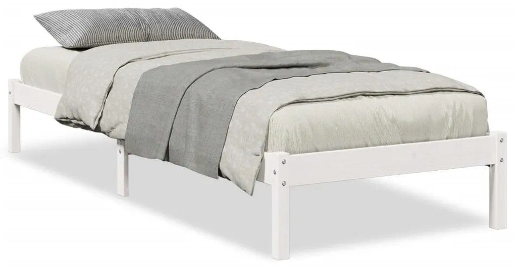 fehér tömör fenyő extra hosszú ágykeret matrac nélkül 80x220 cm