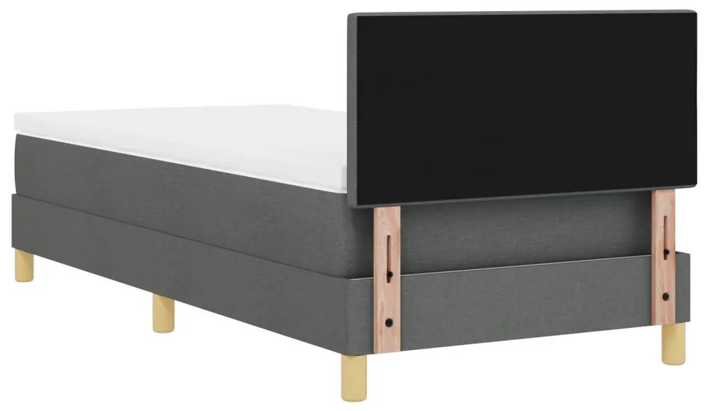 Box Spring ágy matraccal sötét szürke 80x200 cm szövet