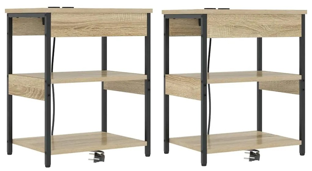 Éjjeli Szekrények 2 pcs sonoma tölgy 41 x 31 x 51 cm Faanyag