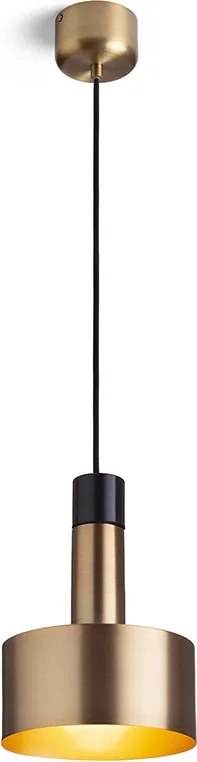 RENDL DIVINA függőlámpa sárgaréz/dekoratív fekete márvány 230V LED E27 5W