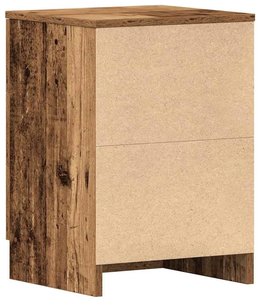 2 db antik fa szerelt fa éjjeliszekrények 38x35x55 cm