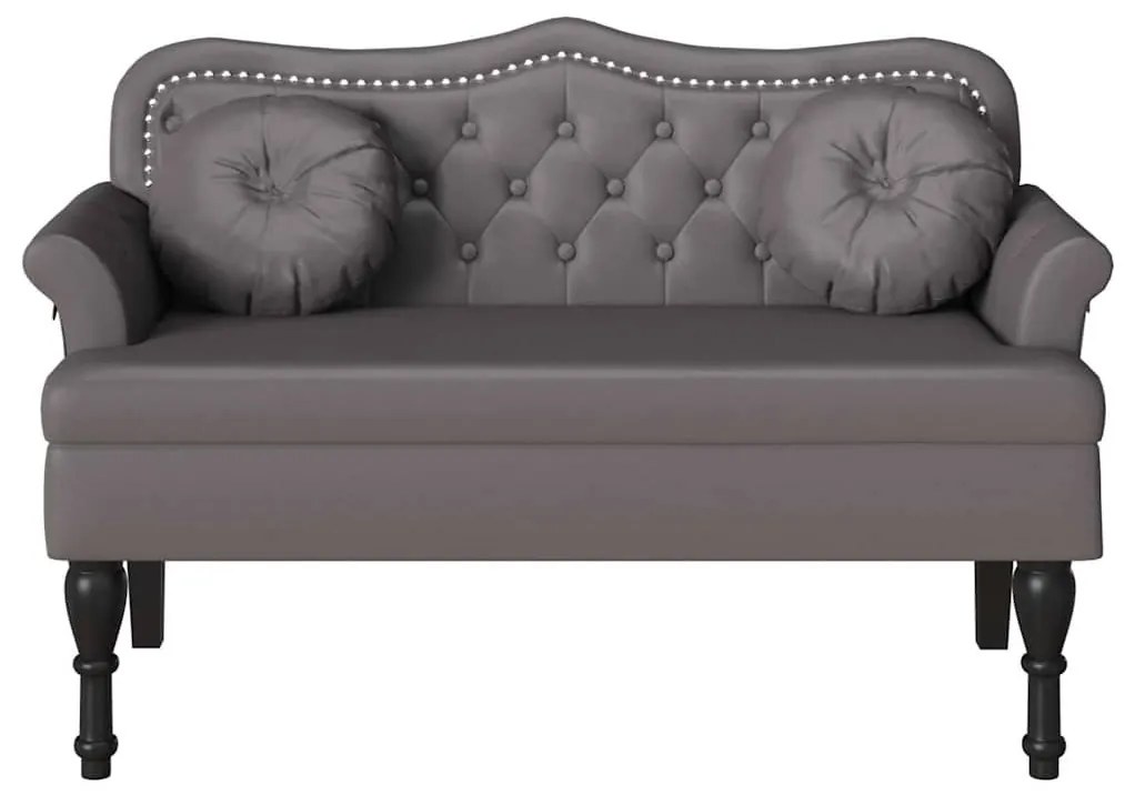 vidaXL Chesterfield Pad párnával Szürke 120,5 x 65 x 75 cm Műbőr