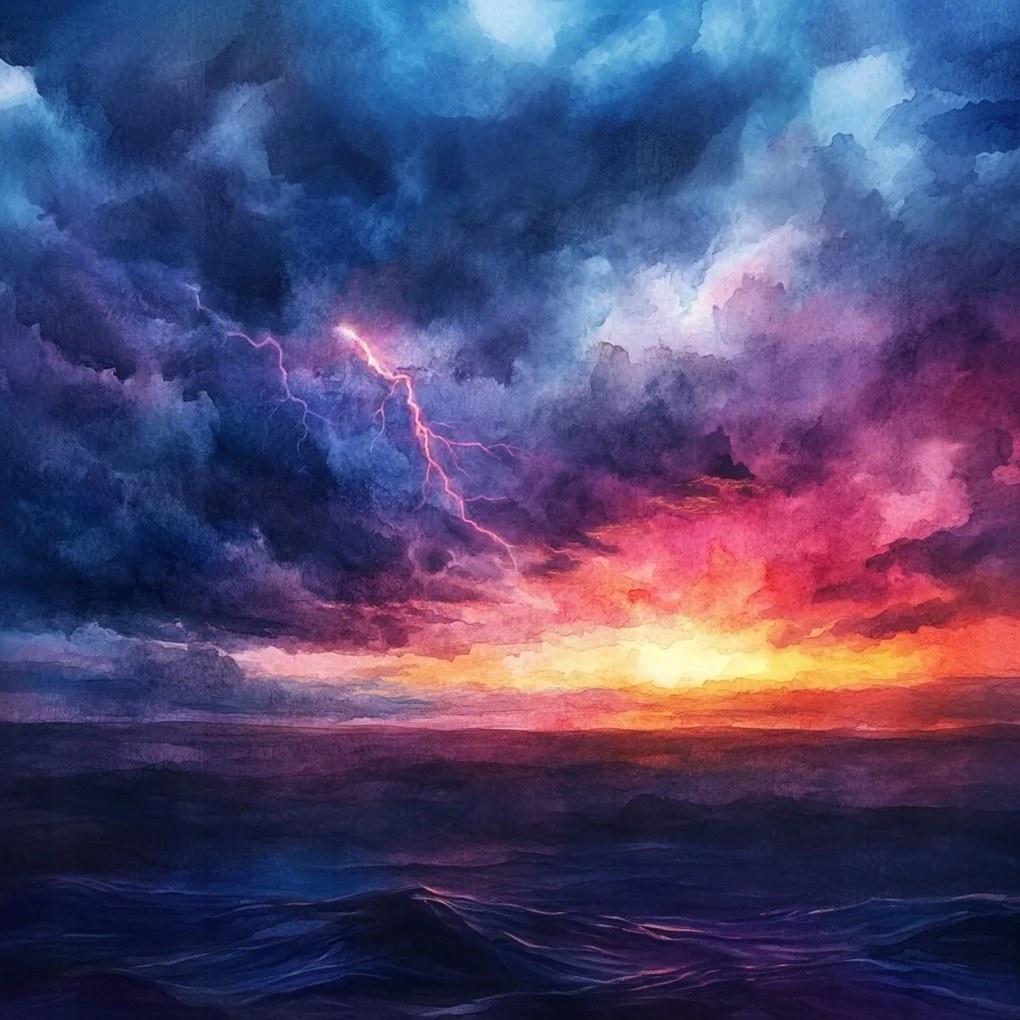 Vászonkép Canvas Időjárás Ég Felhők Villám Vihar Villám 80x80