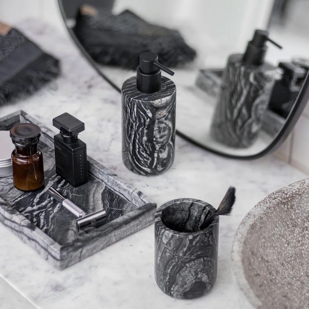 Fekete márvány fogkefetartó pohár Marble – Mette Ditmer Denmark