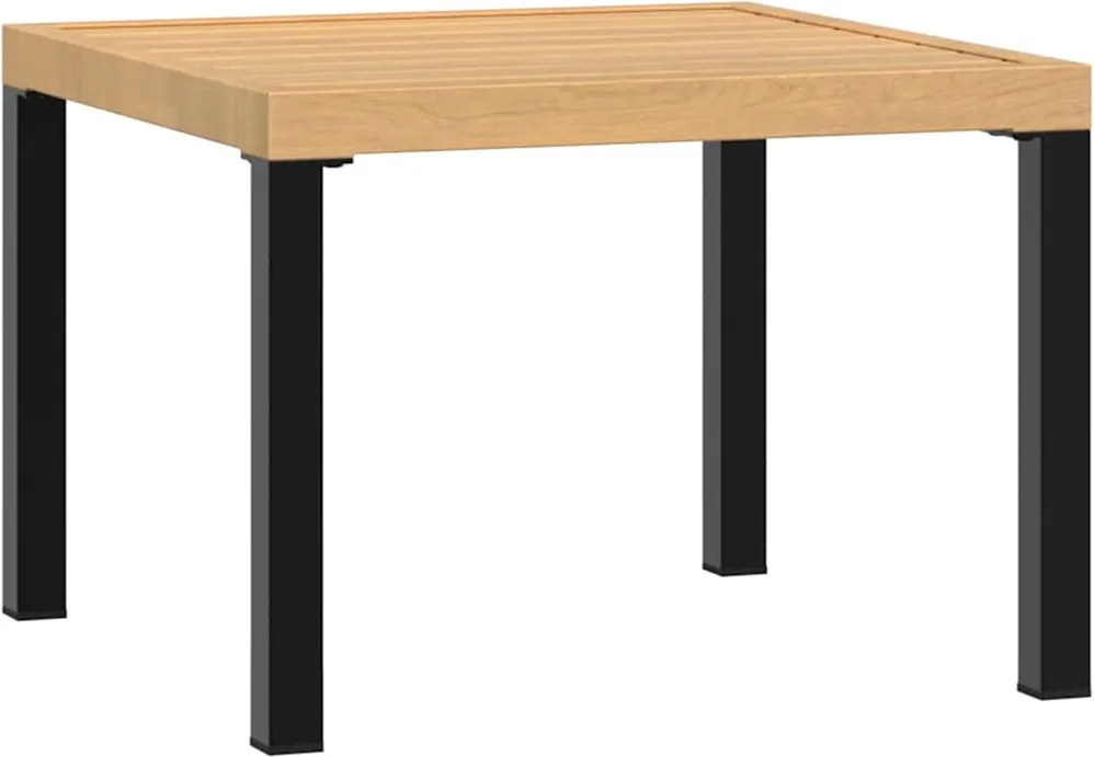 vidaXL fekete porszórt acél kerti dohányzóasztal 55 x 55 x 39,5 cm