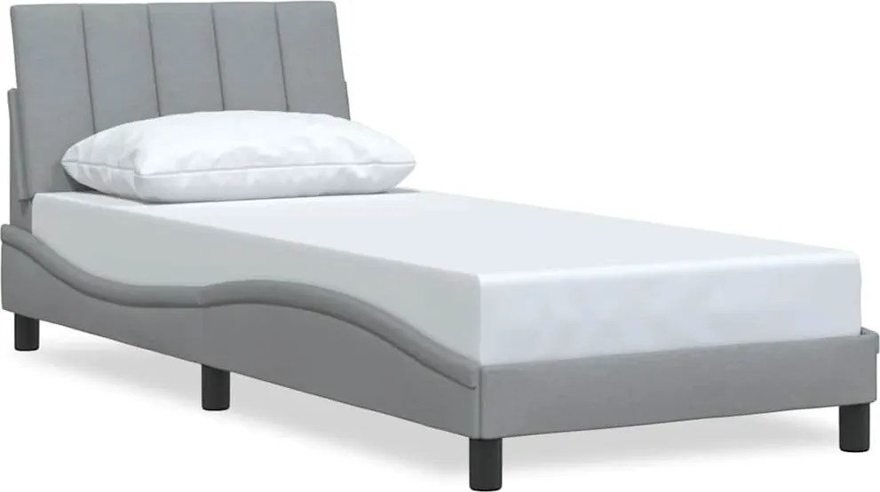 vidaXL világosszürke szövet ágykeret matrac nélkül Hanko 80x200 cm