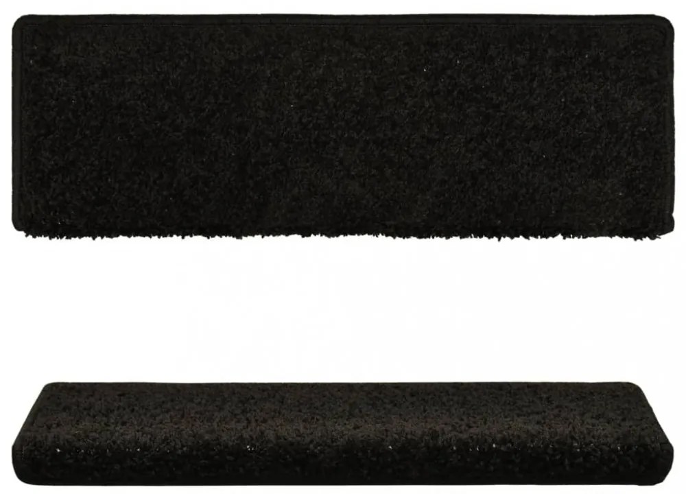15 db fekete lépcsőszőnyeg 65x21x4 cm