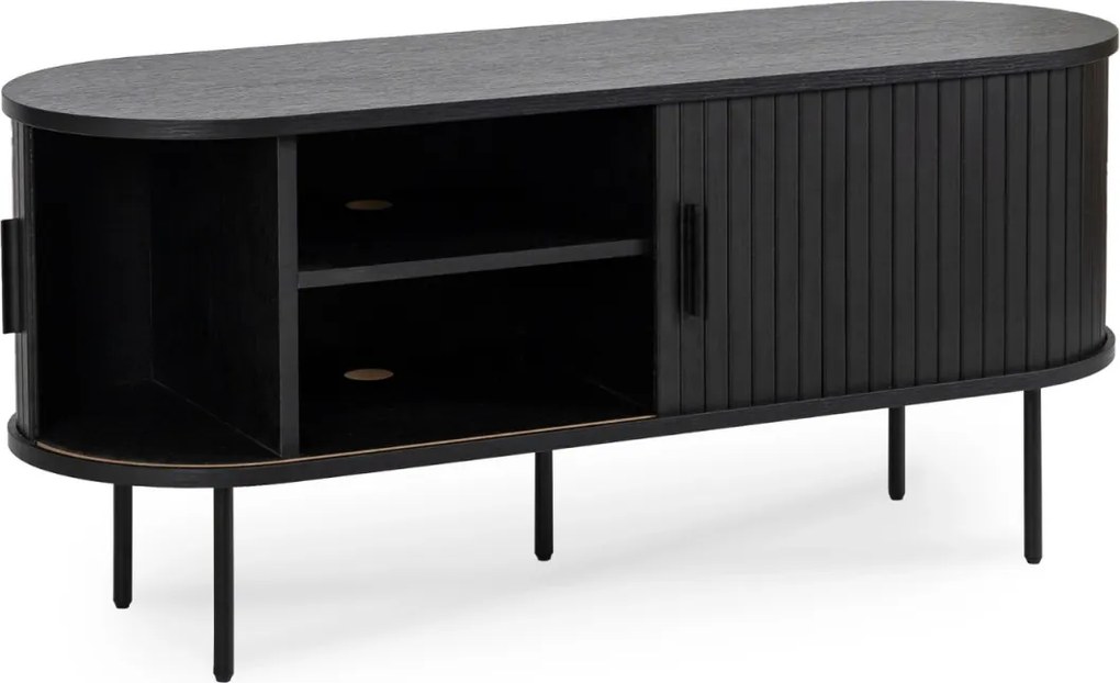TV-állvány 120 cm, 2 ajtóval, fekete TRISH
