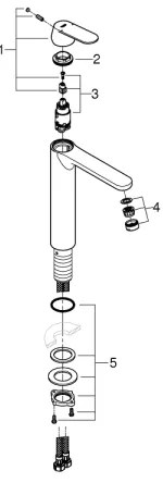 GROHE 23921000 - Mosdócsaptelep EUROSMART COSMOPOLITAN XL fényes króm
