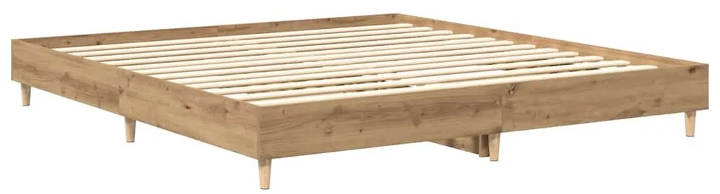 kézműves tölgy szerelt fa ágykeret matrac nélkül 200x200 cm