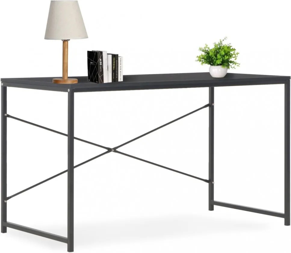 Fekete számítógépasztal 120 x 60 x 70 cm