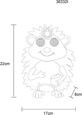 Globo 36332I Solar lámpa, fém barna/többszínű matt, műanyag fekete matt, ki/be kapcsoló, elemmel együtt AAA 300mAh 1.2V, IP44, HxSzxM: 170x80x220mm, tartozék: 104x LED 0.06W 3V, 3000K