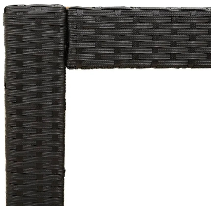 fekete polyrattan falapos kerti asztal 100x40x75 cm