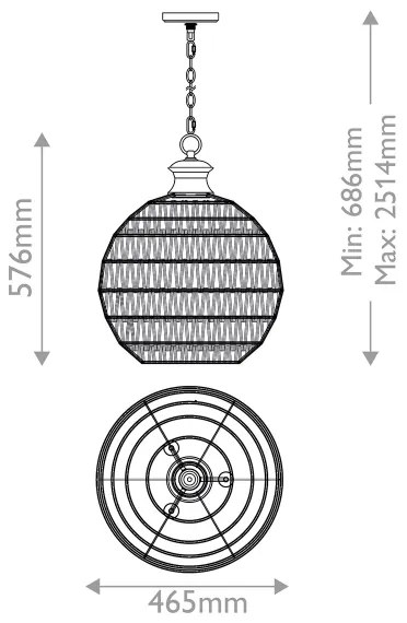 Quoizel QZ-CASABLANCA-3P-PBZ - Láncos csillár CASABLANCA 3xE27/60W/230V