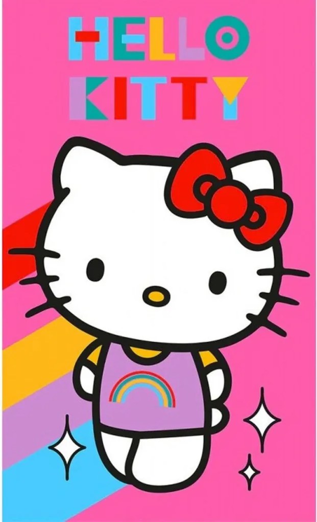 Hello Kitty Rainbow kéztörlő, arctörlő, törölköző 30x50 cm