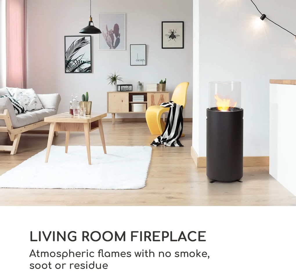 Blumfeldt Fiamme Tamburo, etanol kandalló, rozsdamentes acél égő, 0,8 liter, 4 - 5 óra égési idő