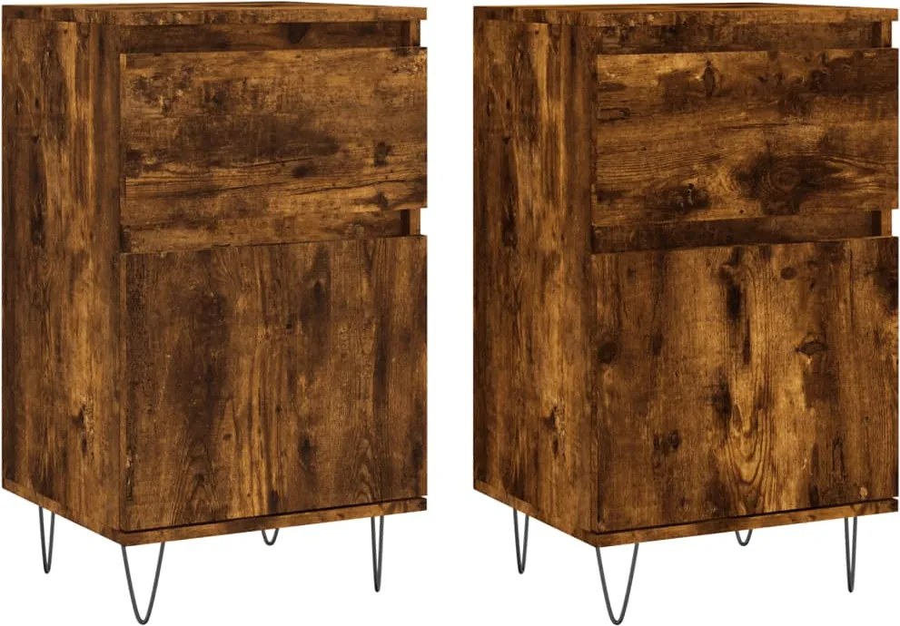 vidaXL 2 db sonoma tölgy színű szerelt fa tálalószekrény 40x35x70 cm