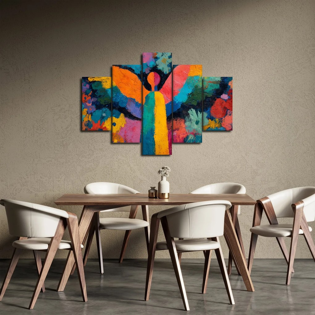 Kép - Absztrakt angyal virágokkal (150x105 cm)
