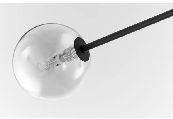 Jupiter 1996 - Csillár rúdon MOKA 4xGU10/10W/230V + 4xG9/10W/230V fekete/átlátszó