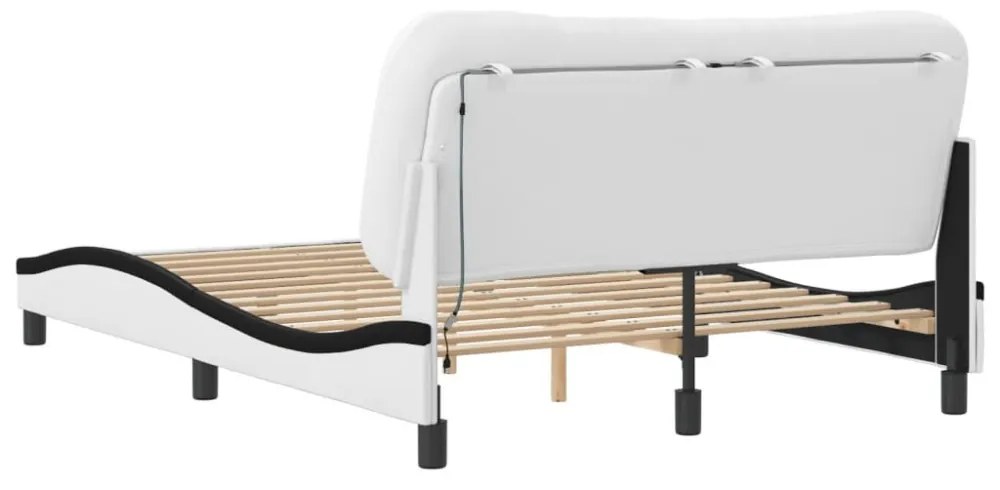 fehér és fekete ágykeret LED-ekkel matrac nélkül Hvar 120 x 200 cm