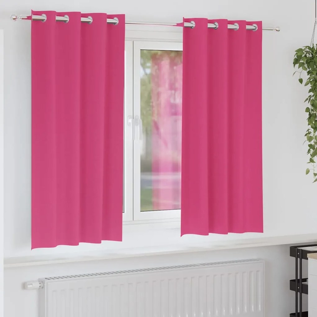 Függönyök 2 pcs Fényes rózsaszín 175x140cm Poliészter