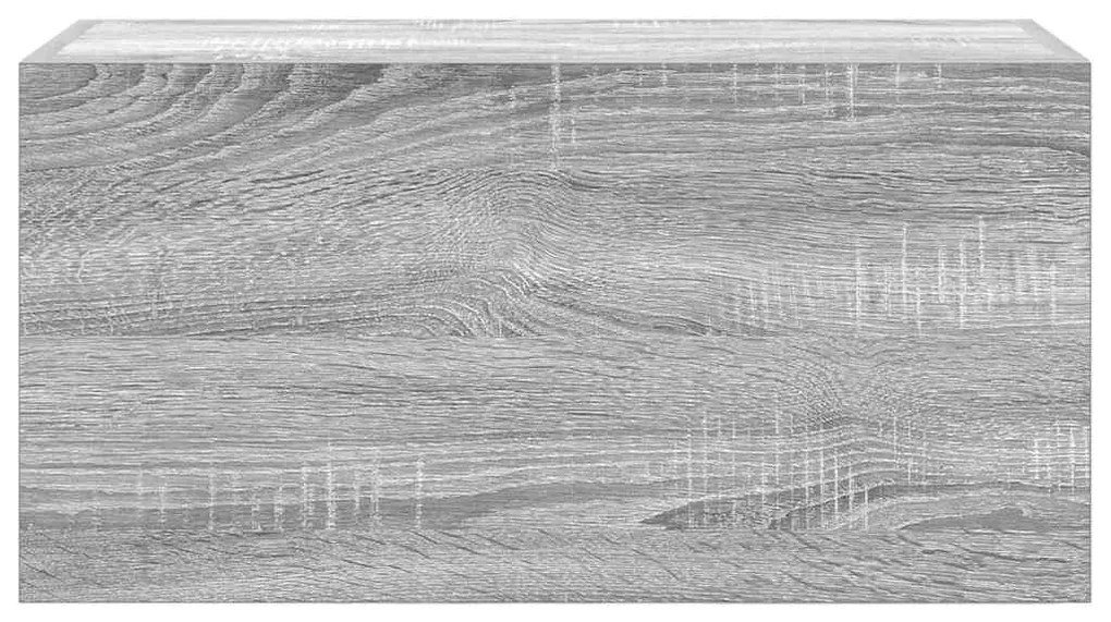 szürke sonoma szerelt fa fali fürdőszobaszekrény 60x25x30 cm