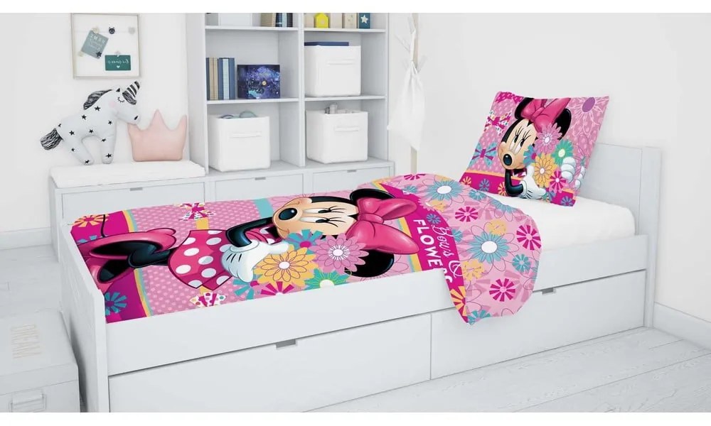 Egyszemélyes pamut gyerek ágyneműhuzat 140x200 cm Minnie – Jerry Fabrics