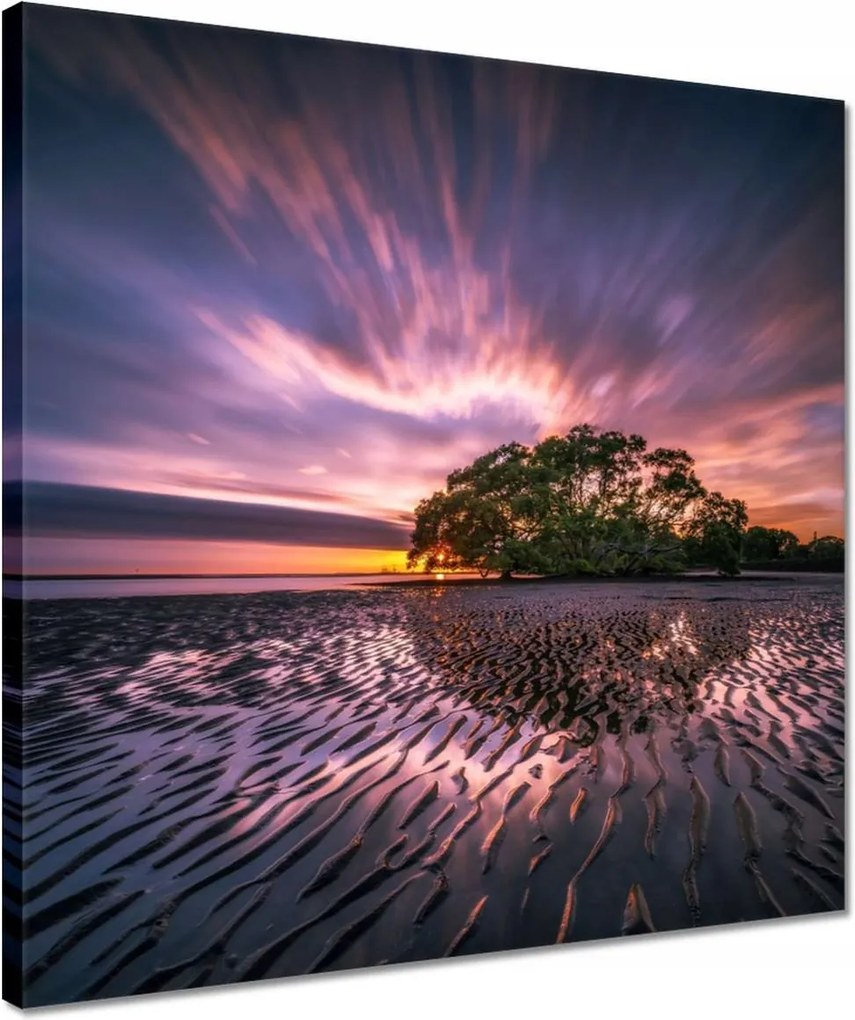 Vászonkép 40x40 Gyönyörű lila tájkép