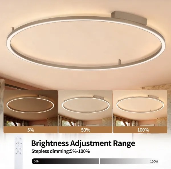 Brilagi - LED dimmelhető lámpatest PORTOFINO LED/85W/230V Ø 120 cm bézs + távirányító