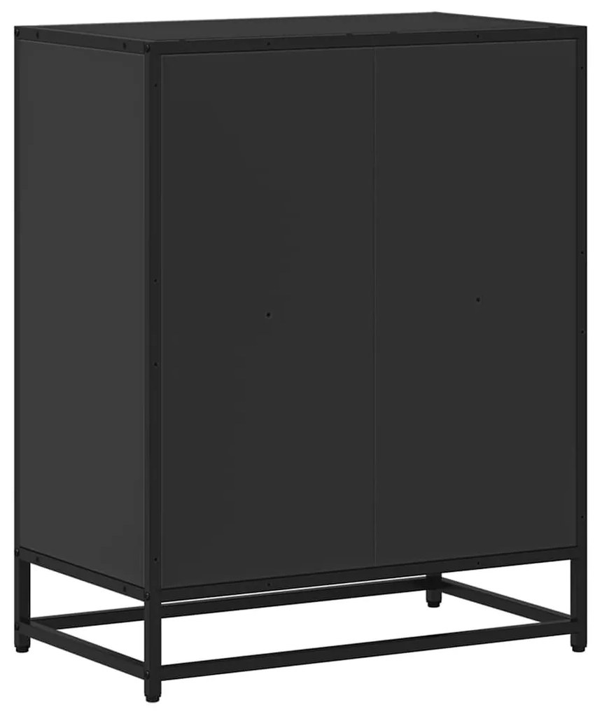 fekete forgácslap könyvszekrény 60x35x76 cm