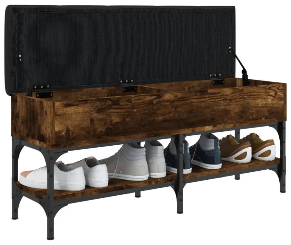 füstös tölgy színű szerelt fa cipőpad 102 x 32 x 45 cm