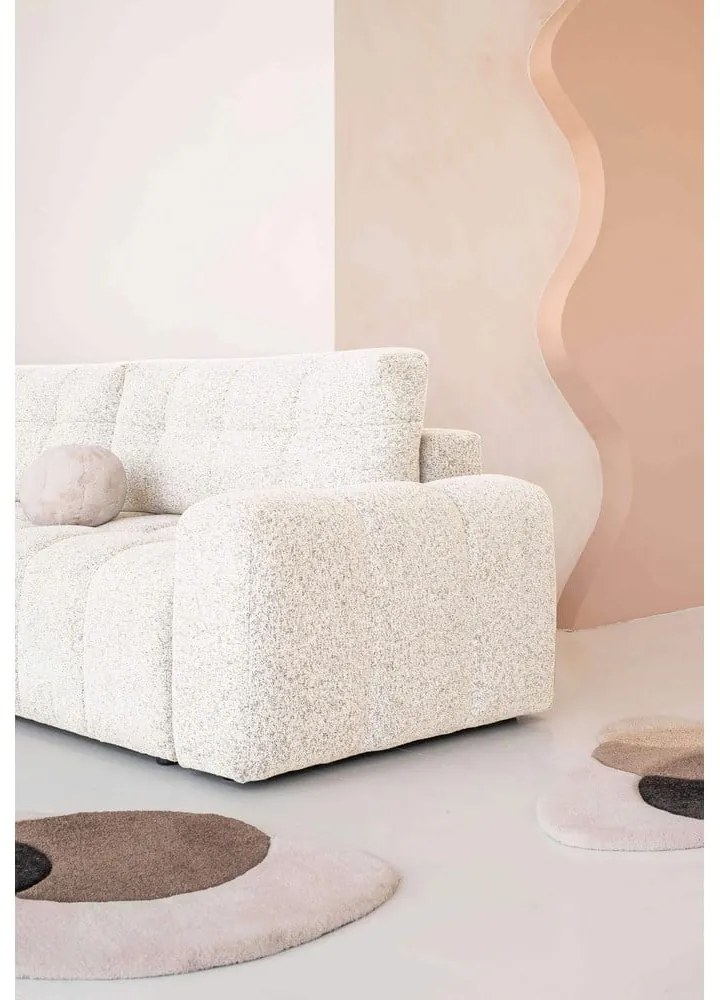 Krémszínű kinyitható tárolóhelyes moduláris sarokkanapé (bal oldali) Lulu – Miuform