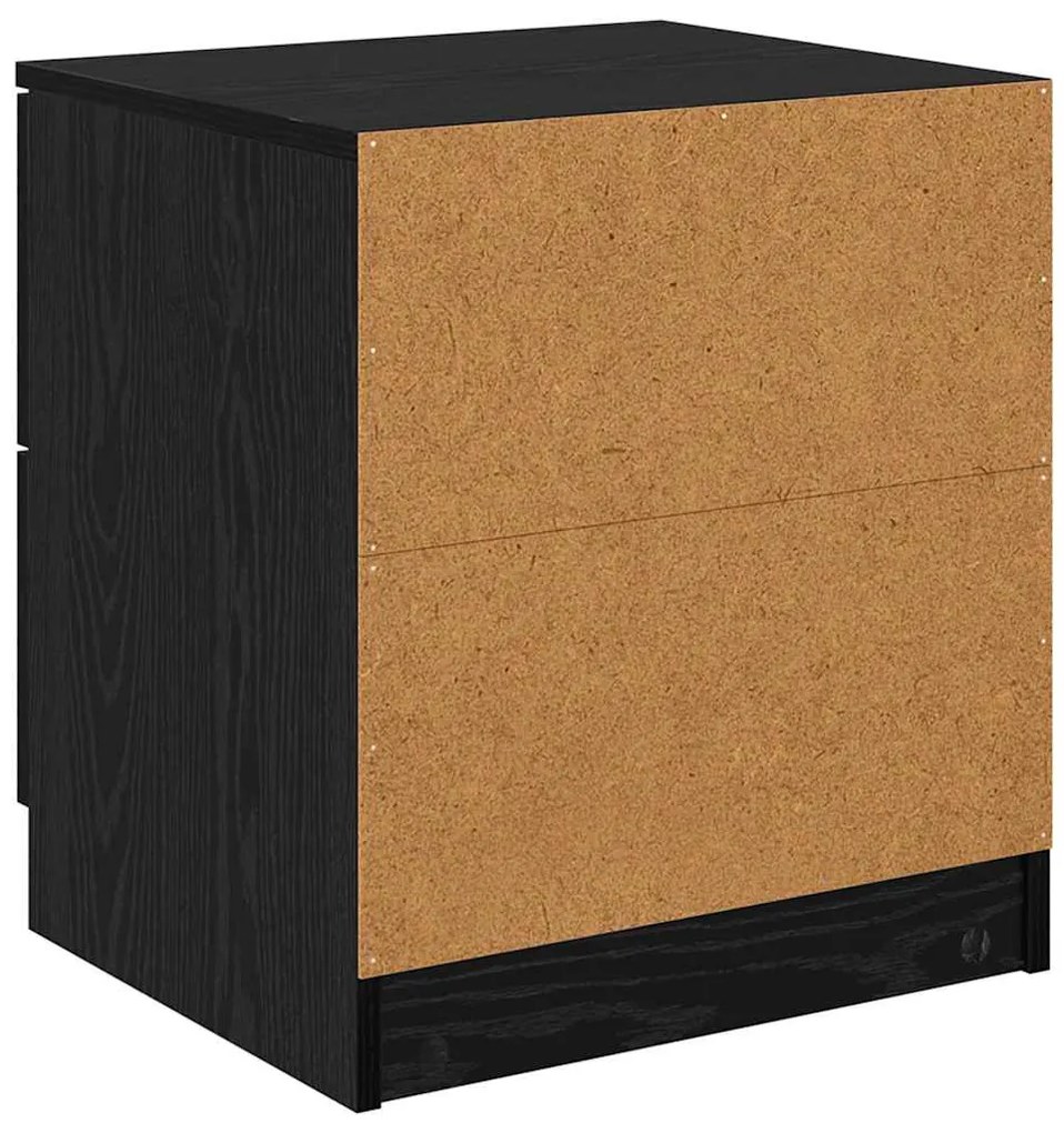 Éjjeliszekrény 2 pcs Musta tammi 45 x 39 x 50 cm Faanyag