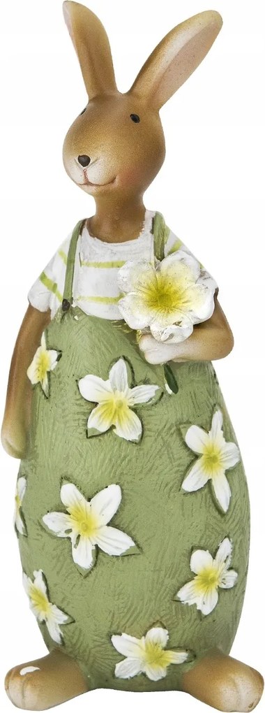 Dekorációs figura Nyuszi virággal 16 cm VB0328