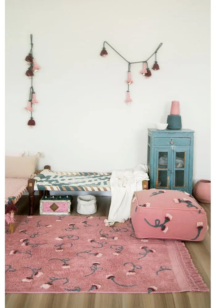 Rózsaszín gyerek puff English Garden – Lorena Canals