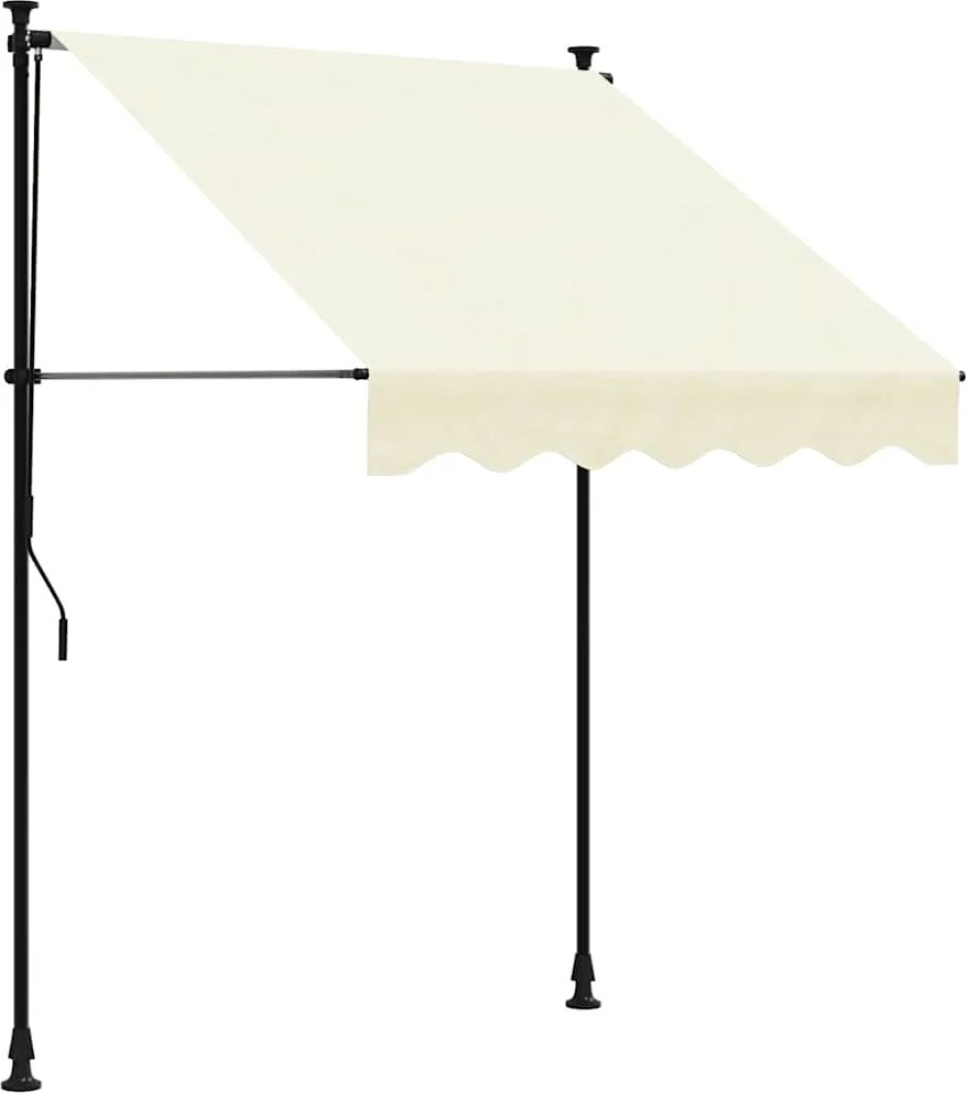 vidaXL krémszínű szövet és acél feltekerhető napellenző 150 x 150 cm