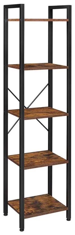 NAVARO könyvszekrény barna/fekete