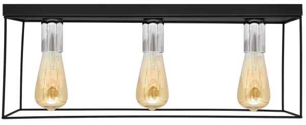 Mennyezeti lámpa FINN 3xE27/15W/230V fekete/króm