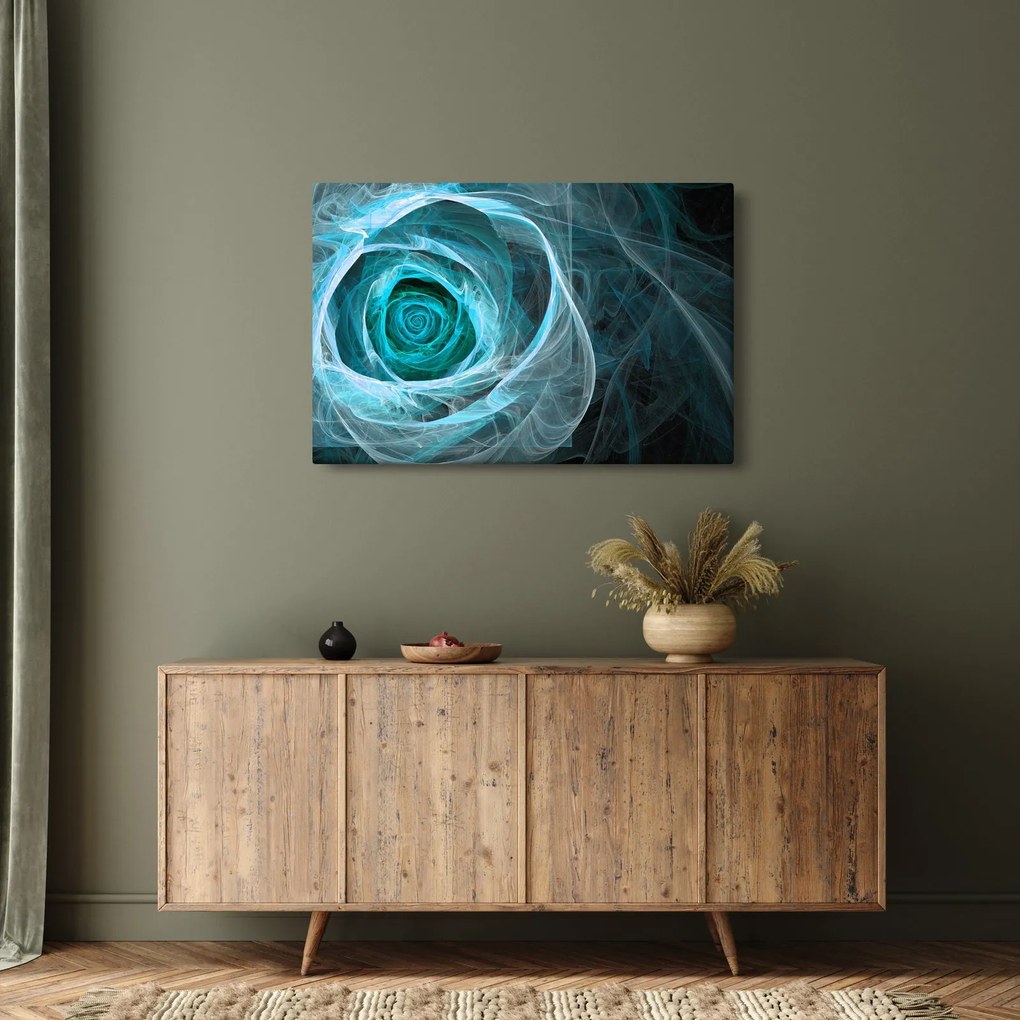 Kép - Absztrakt rózsaszín kék fekete háttérrel (90x60 cm)