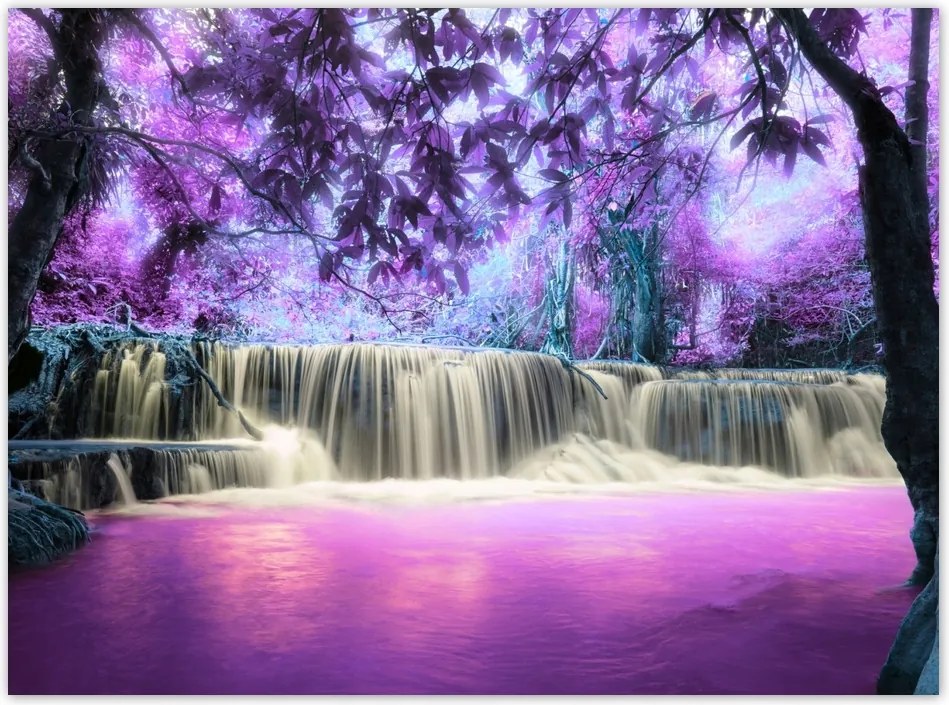 Poszterek 135x100 Lila vízesés